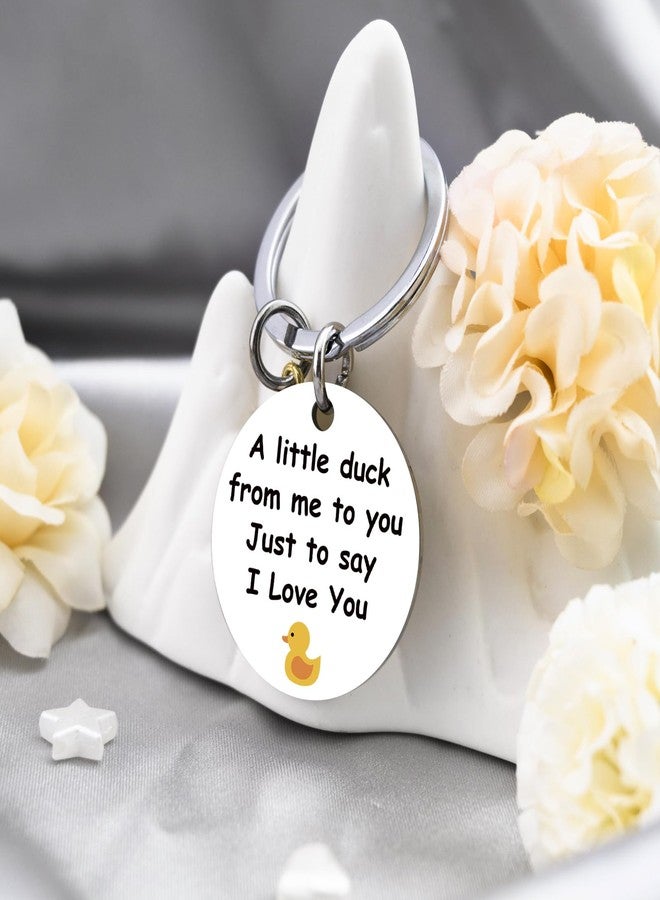 MOEXUKO Duck Keychain for Boyfriend Girlfriend Husband Christmas Gifts Stocking Stuffers Adults I Love You Gifts for Her Him Couple Gift Long Distance Relationship Gift Anniversary Sweetest Valentines Day - Image 4